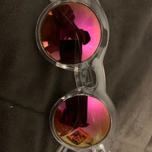 Clear round flash len sunglasses